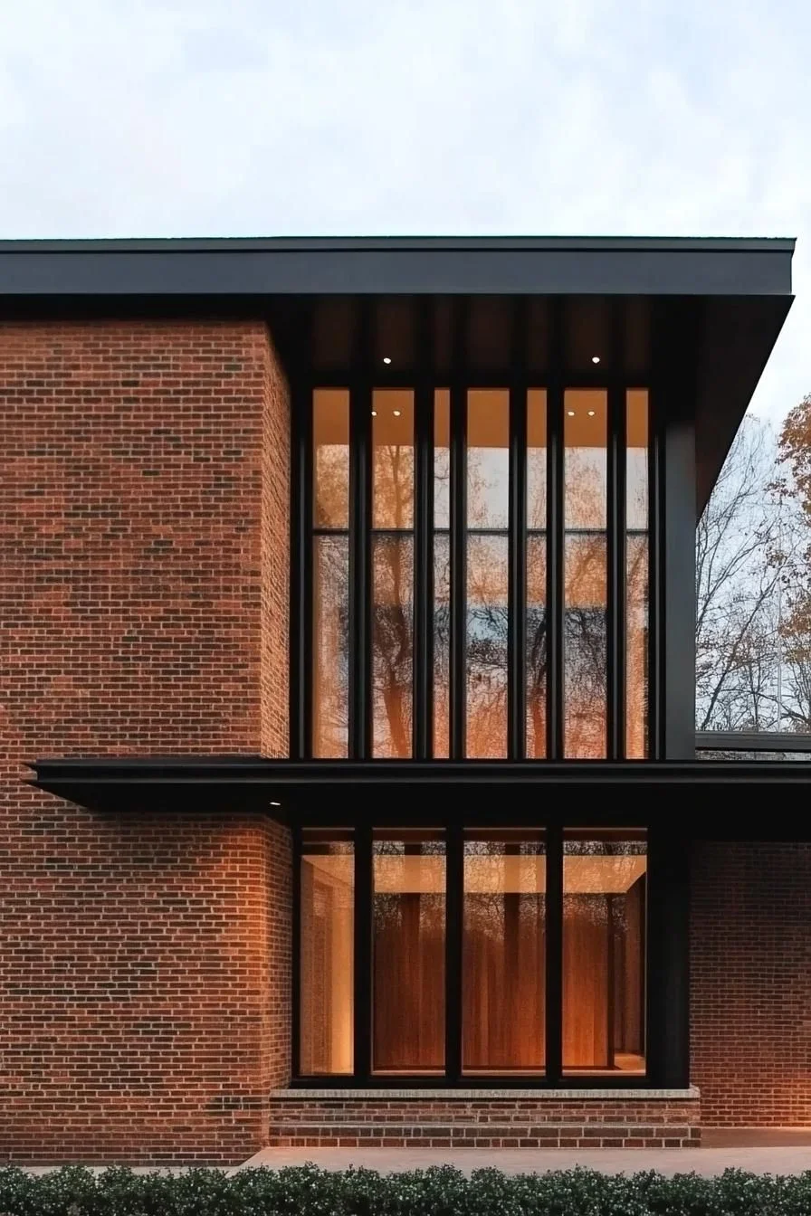 Brick Facade With Slim Windows