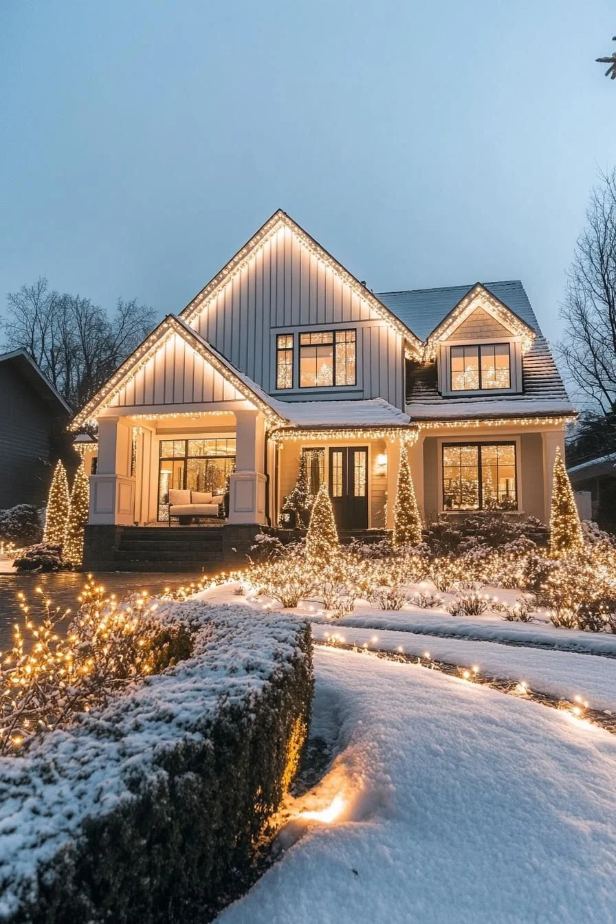 Winter Wonderland Homes With Lights on Parade