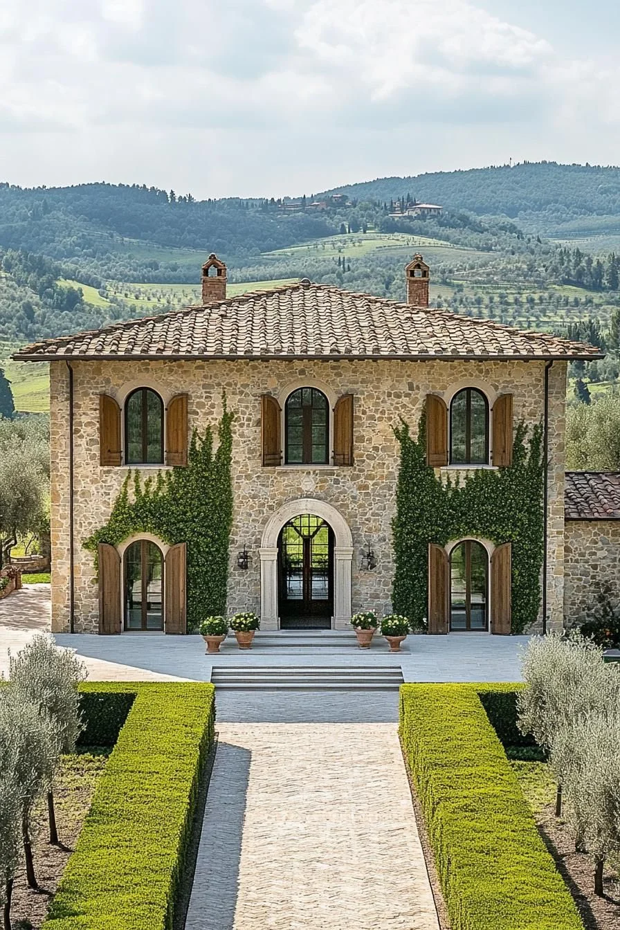 Stone Facade Amid Olive Groves