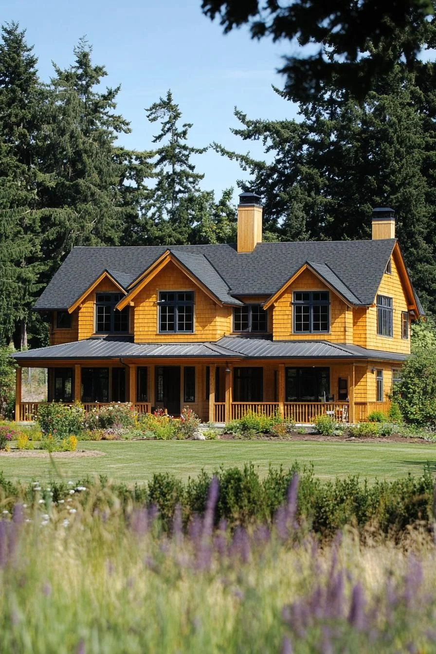 A Cheerful Farmhouse Tucked Among the Trees