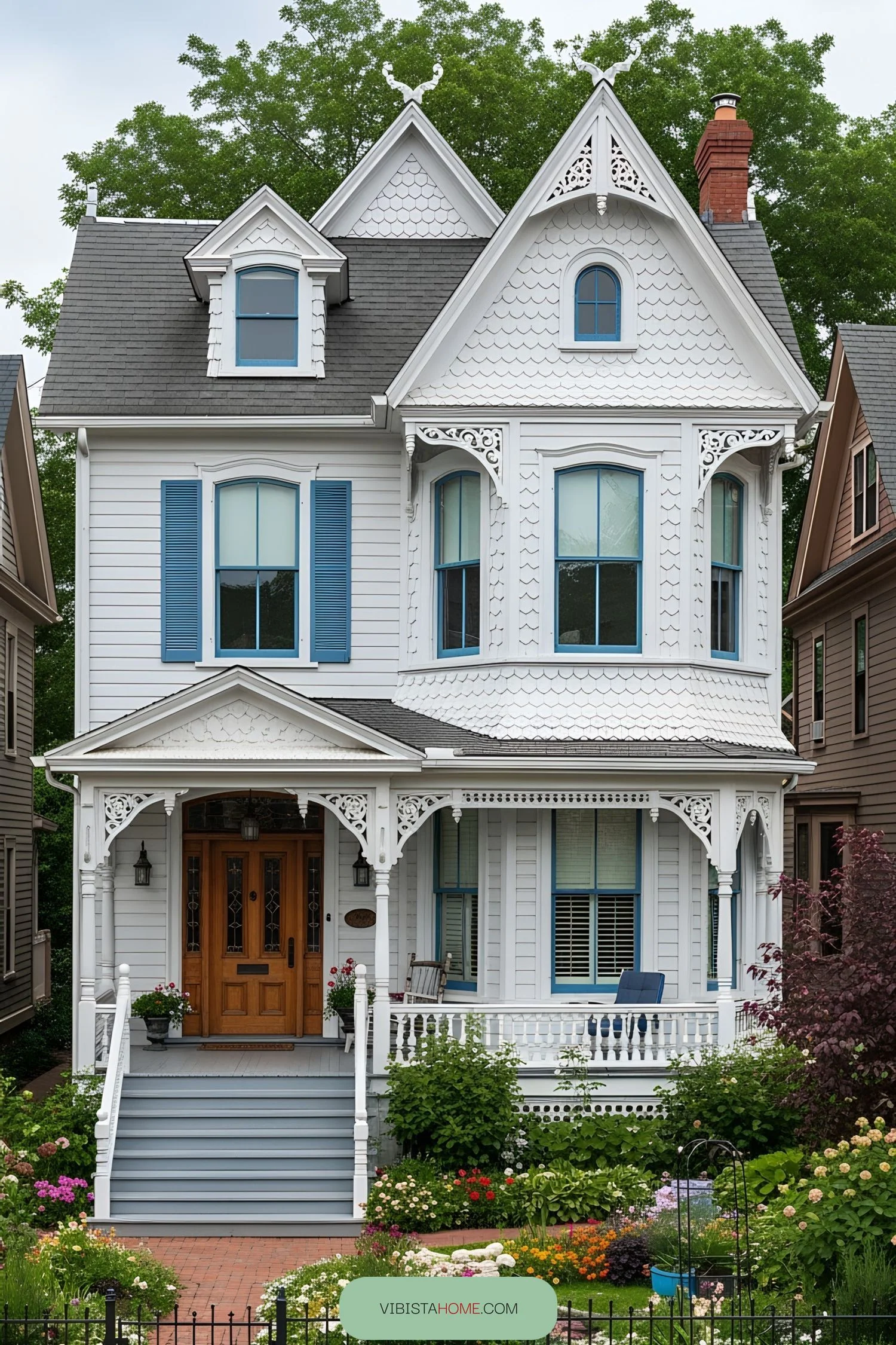 Elegant Blue and White Victorian Beauty