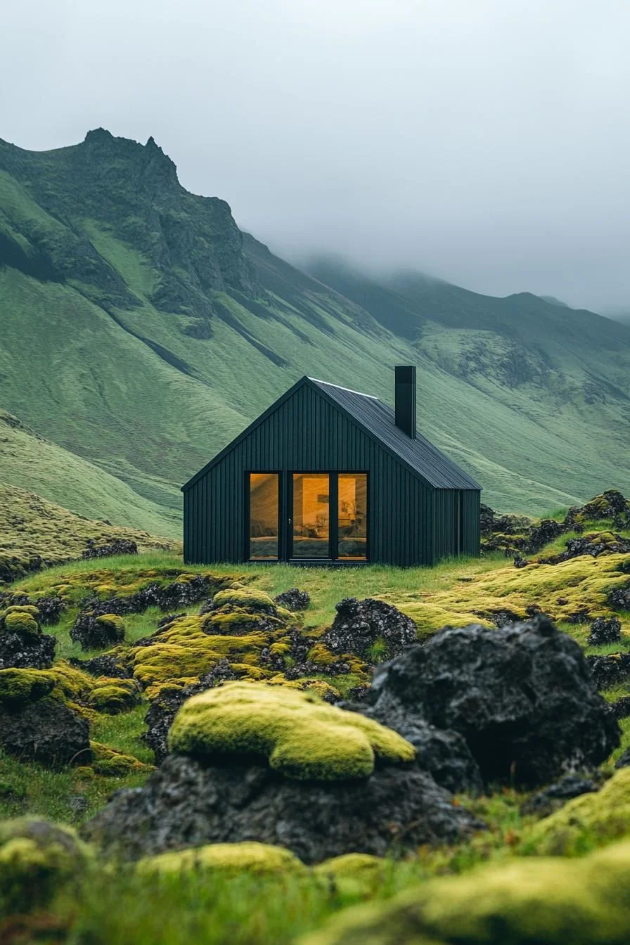 Mossy Retreat with a Mountain Timber Facade
