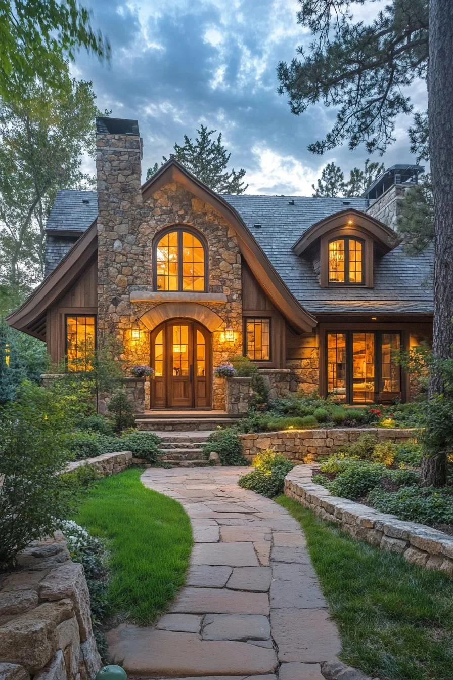 Stone Cottage Tucked Among Pines
