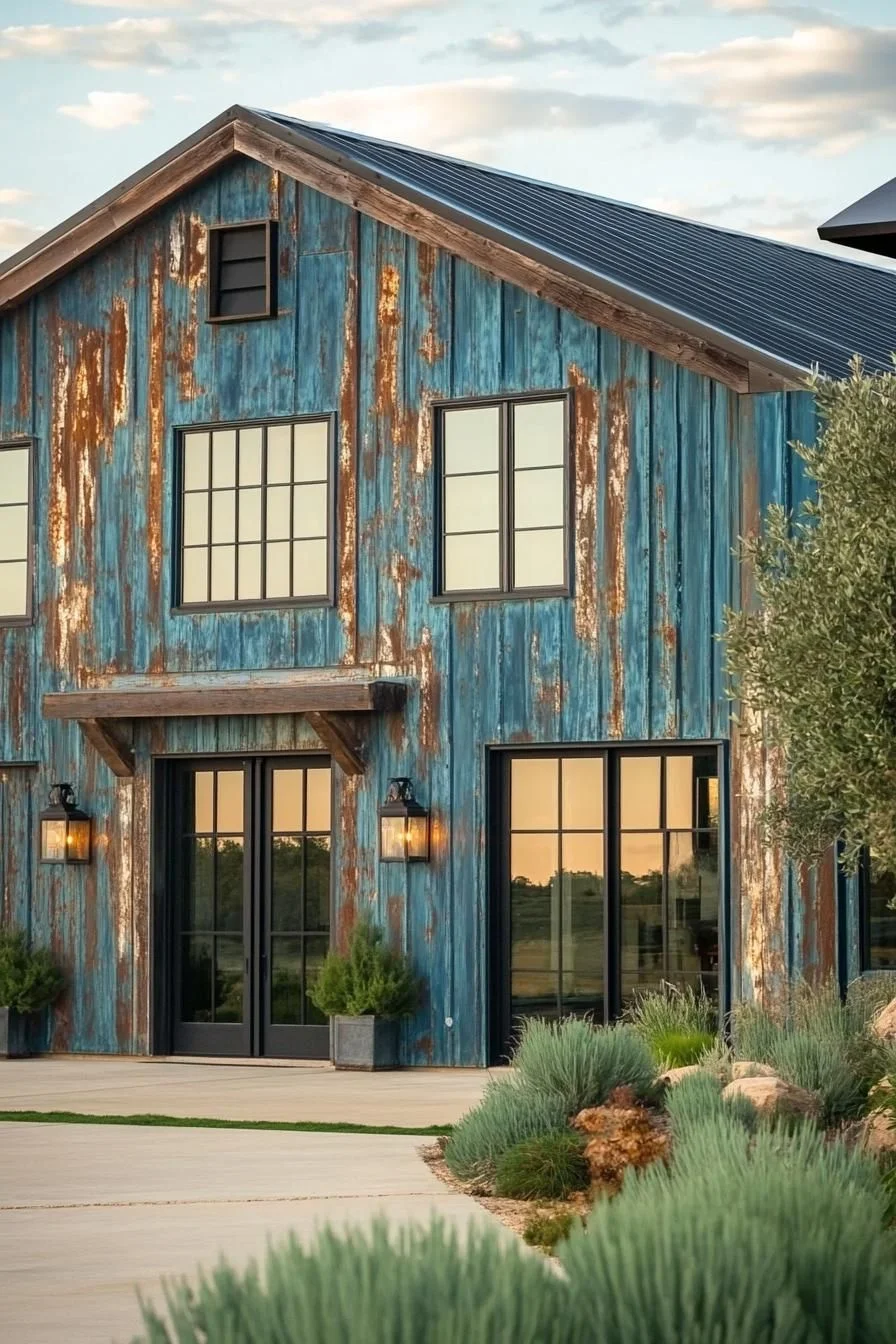 A Rustic Aqua-Toned Metal Retreat