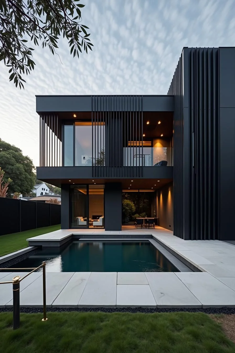Poolside Allure at a Midnight Oasis