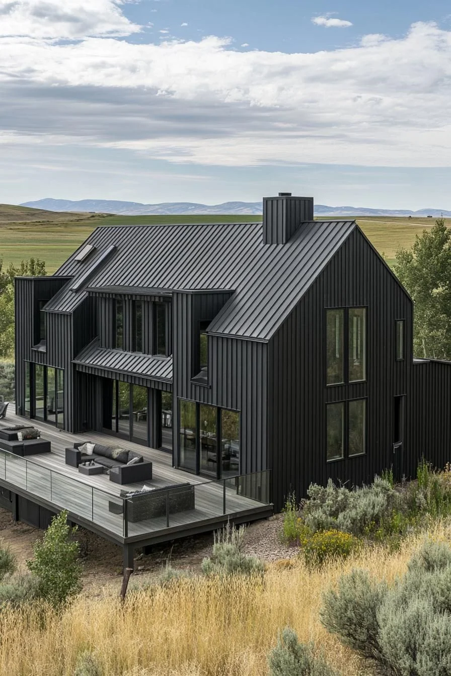 A Countryside Home With Midnight Elegance
