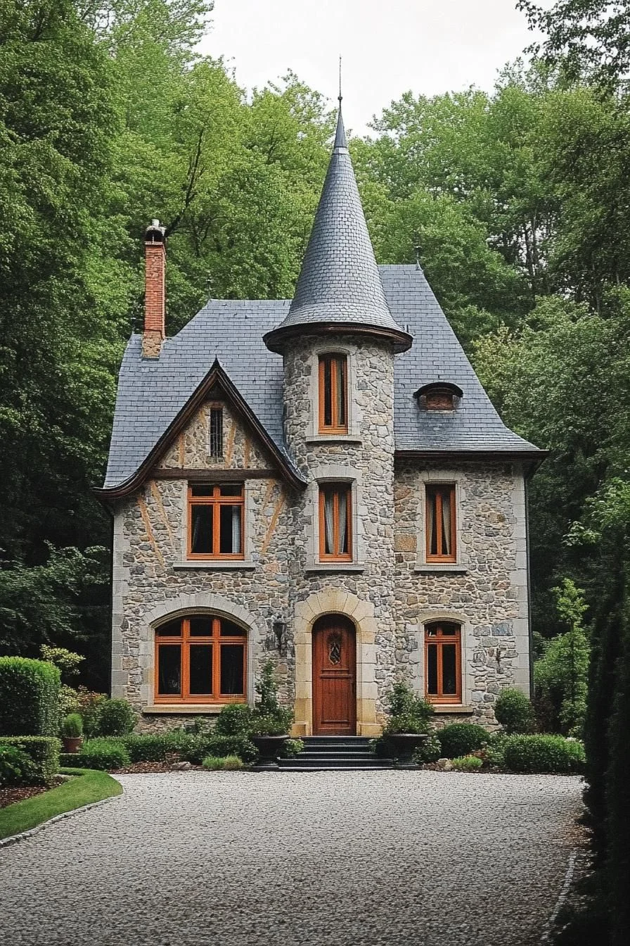Stone Tower Home With French Flair