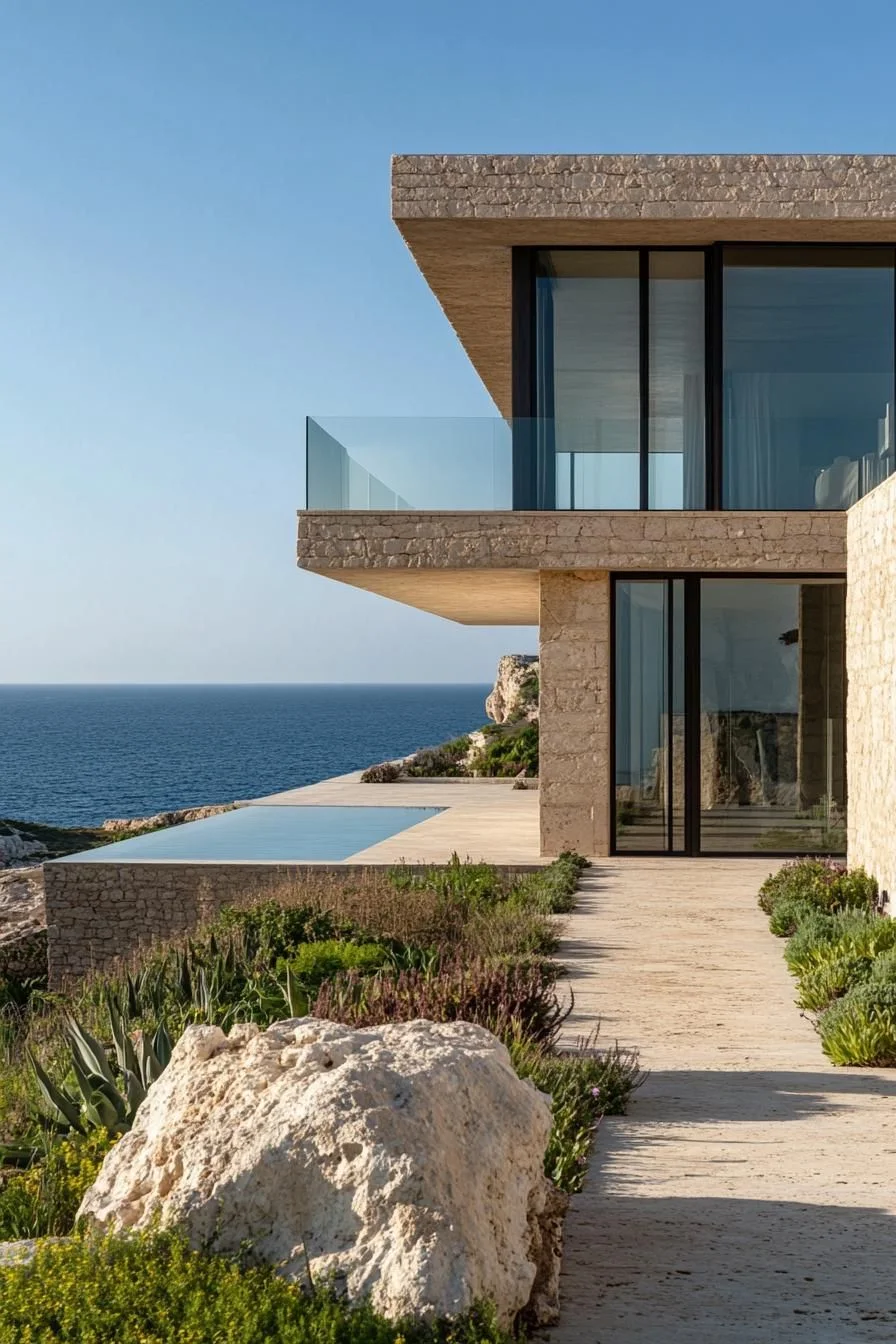 Clifftop House With Minimalist Design