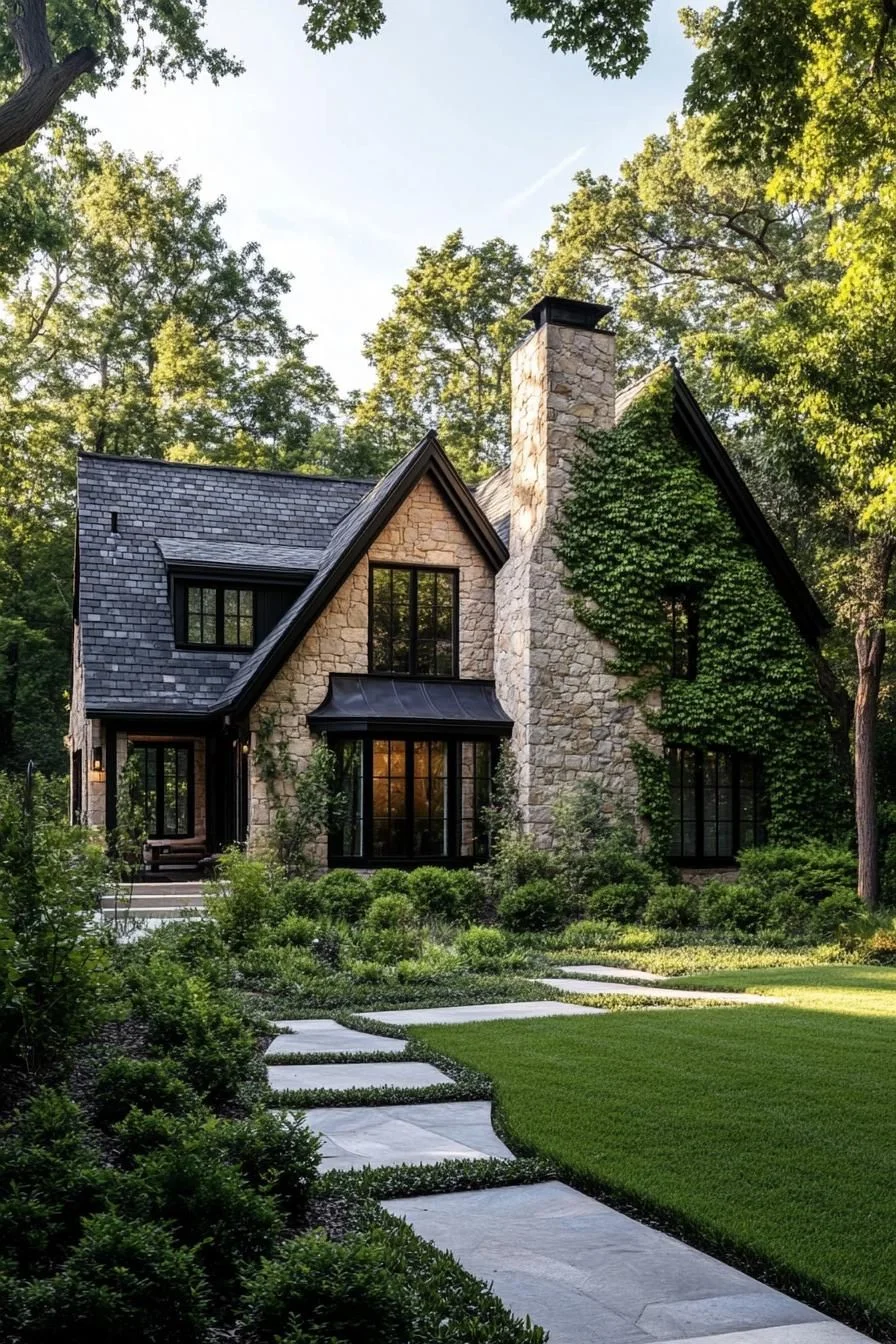 Stone Cottage Tucked Into the Woods