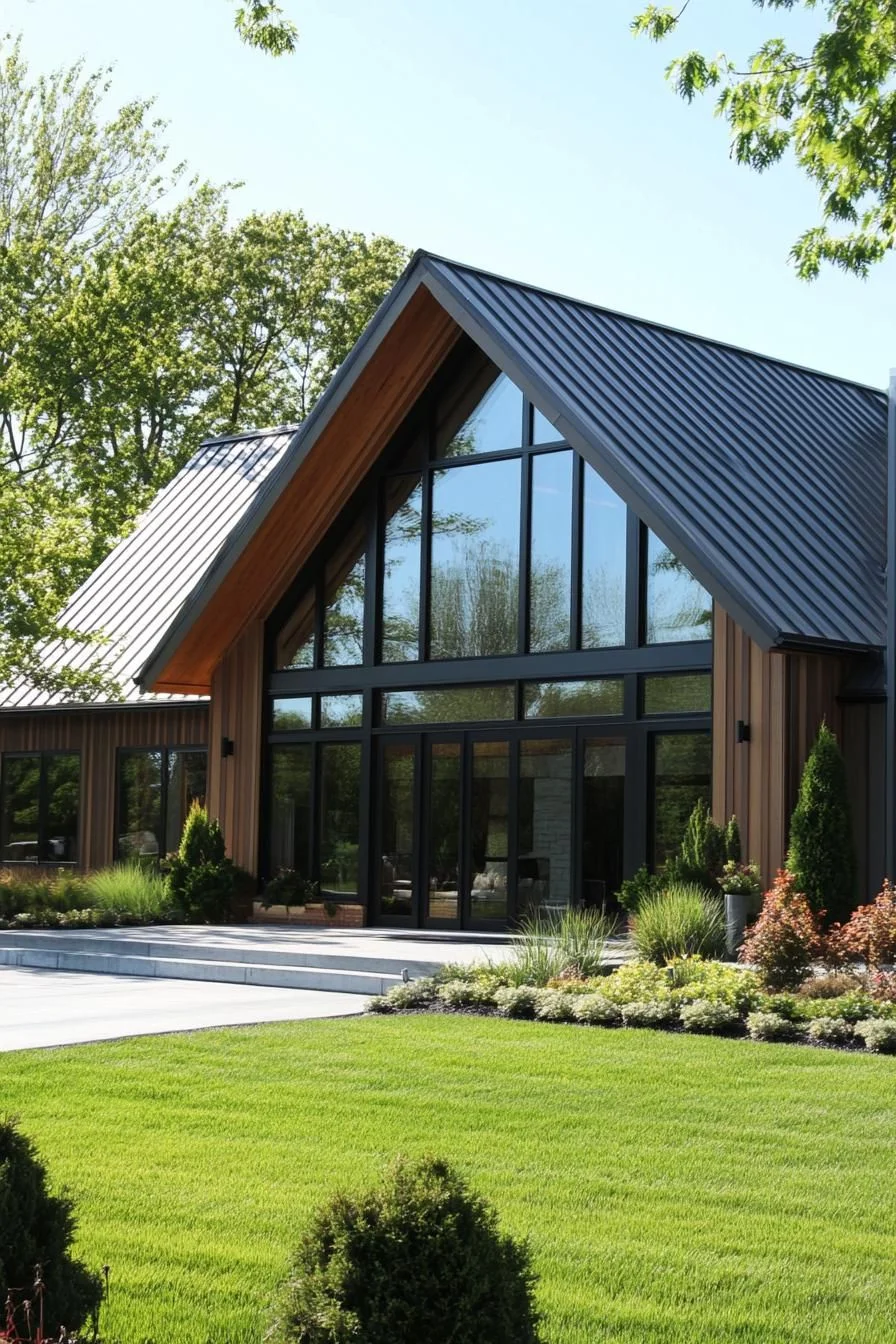 Timber Barn House With Glass Details
