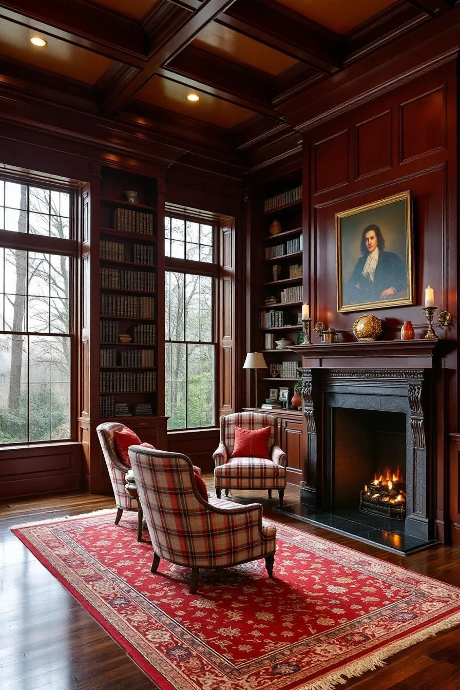 Mahogany Wood and a Quiet Reading Corner
