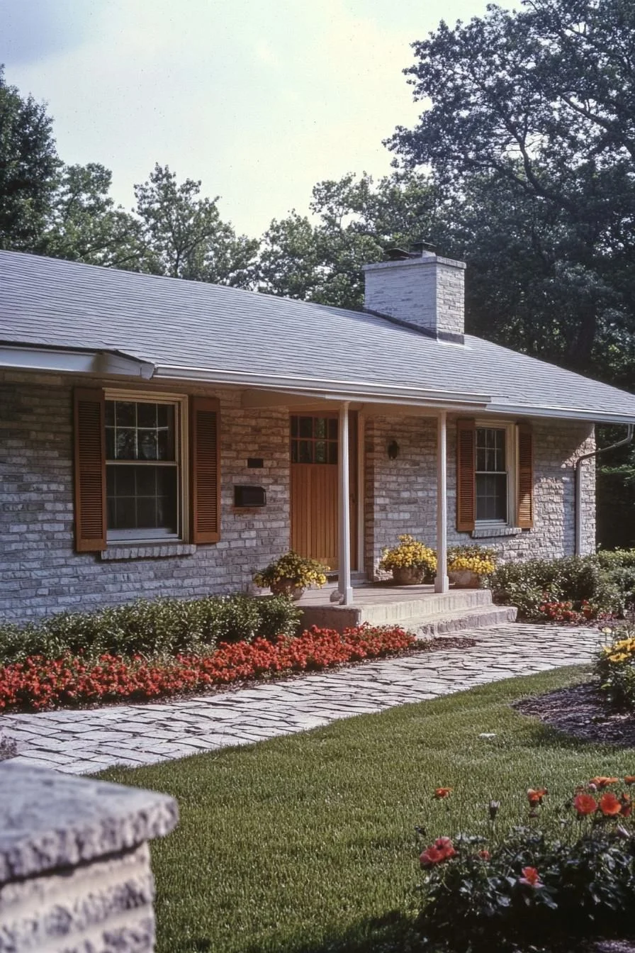 A Glamorous Brick Ranch Front Porch