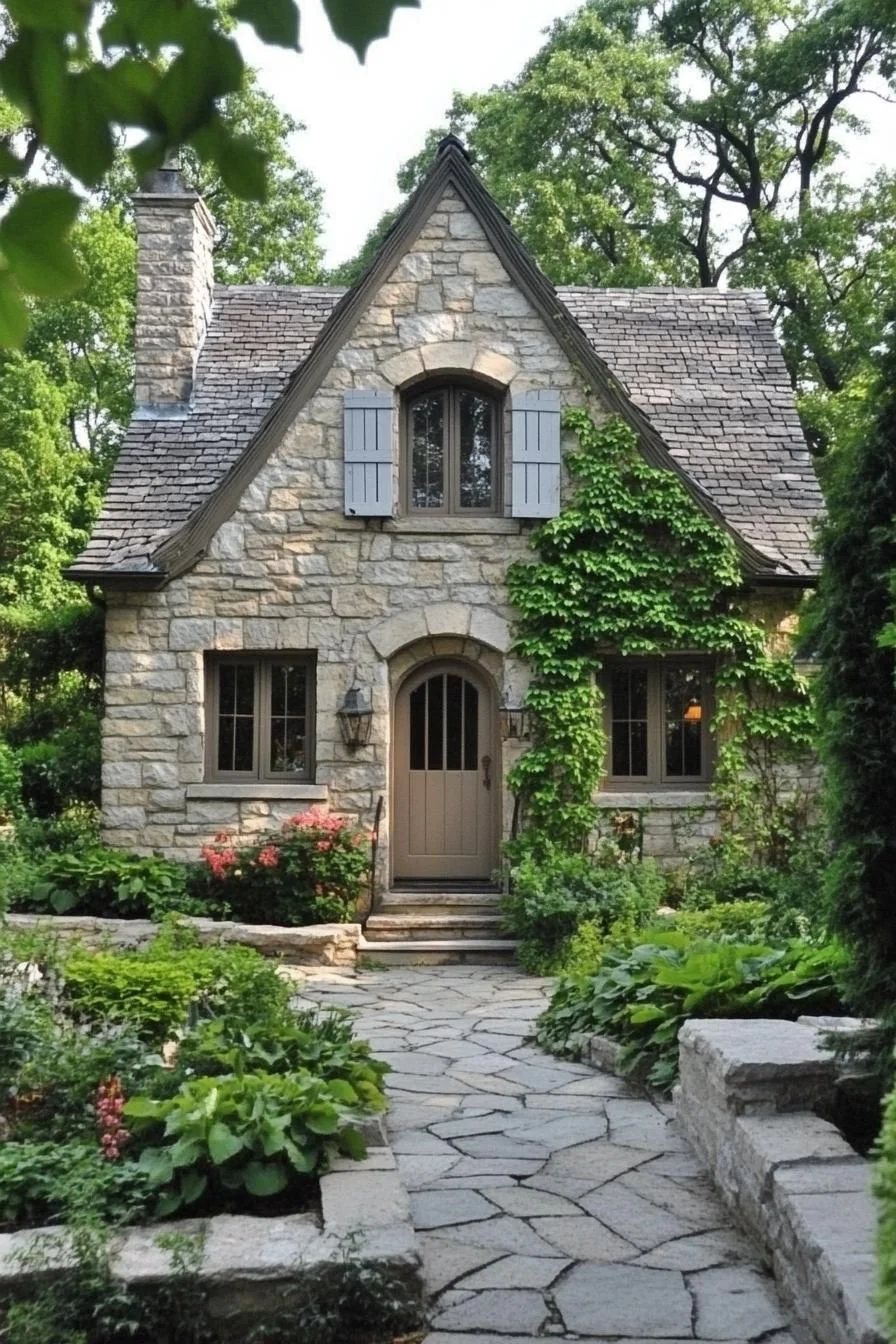 A Stone Cottage Hiding a Secret Garden