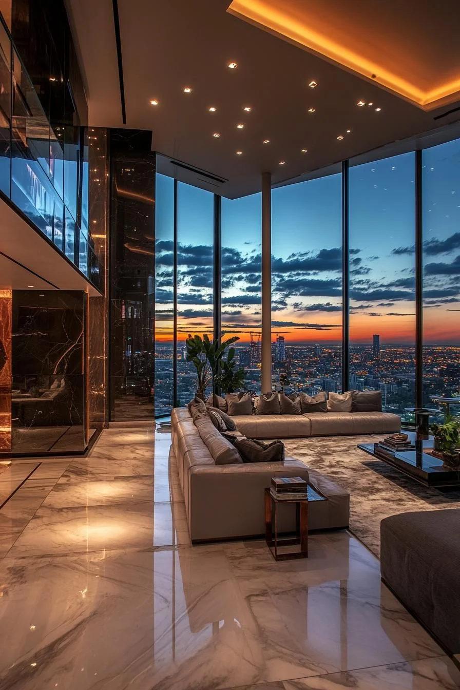 Floor-to-Ceiling Views at Sundown