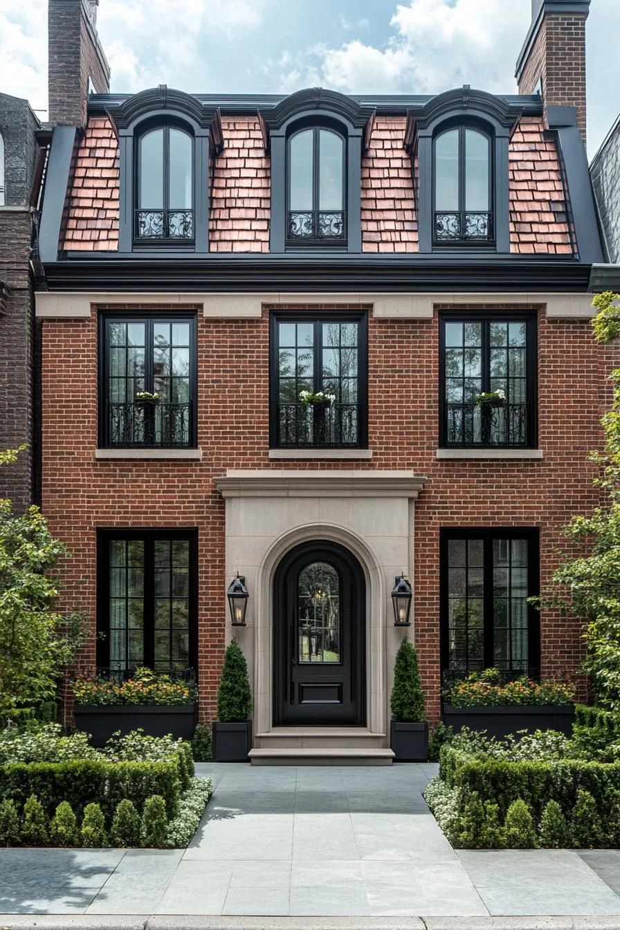 Brick Facade Townhouse With Sleek Style