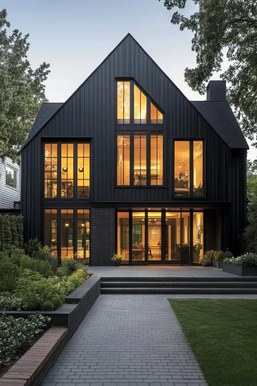 A Modern Charcoal Retreat in the Woods