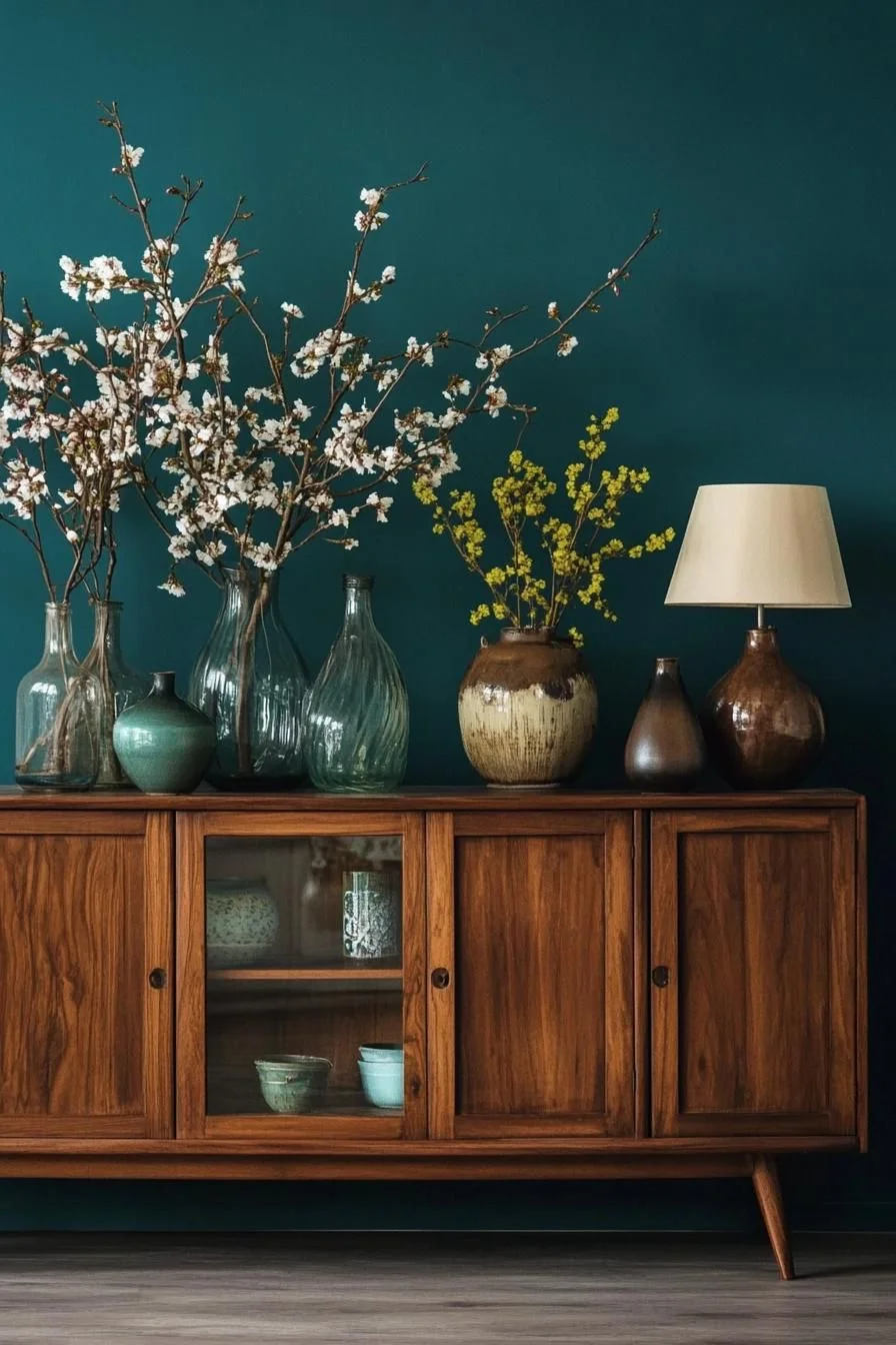 Wood and Floral Display Nook