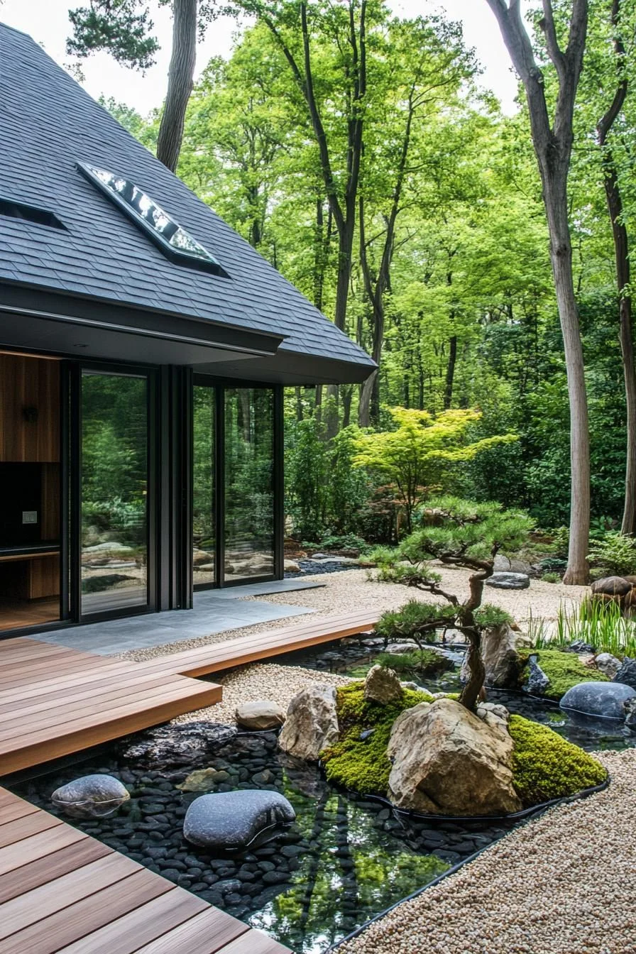 A Forest Retreat Built Around a Stream