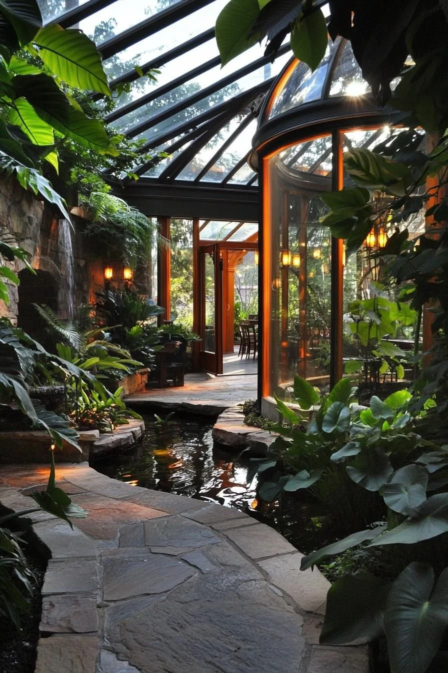 Glass Sanctuary: Walking Through the Greenery