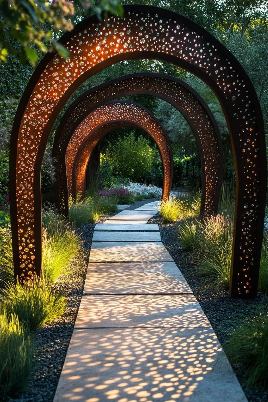 Walkway Beneath Dappled Tree Light