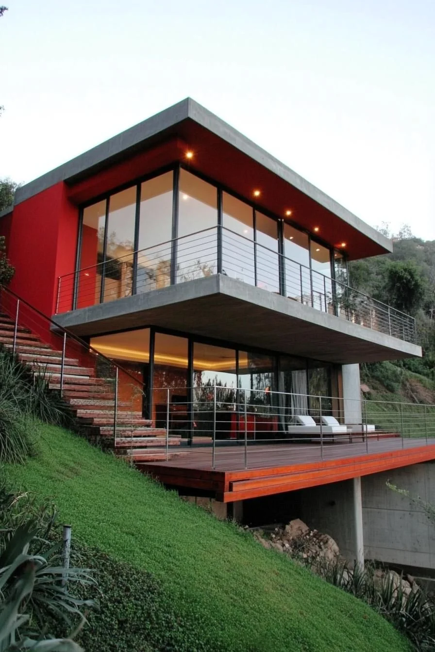 A Ravishing Red Retreat on the Hilltop