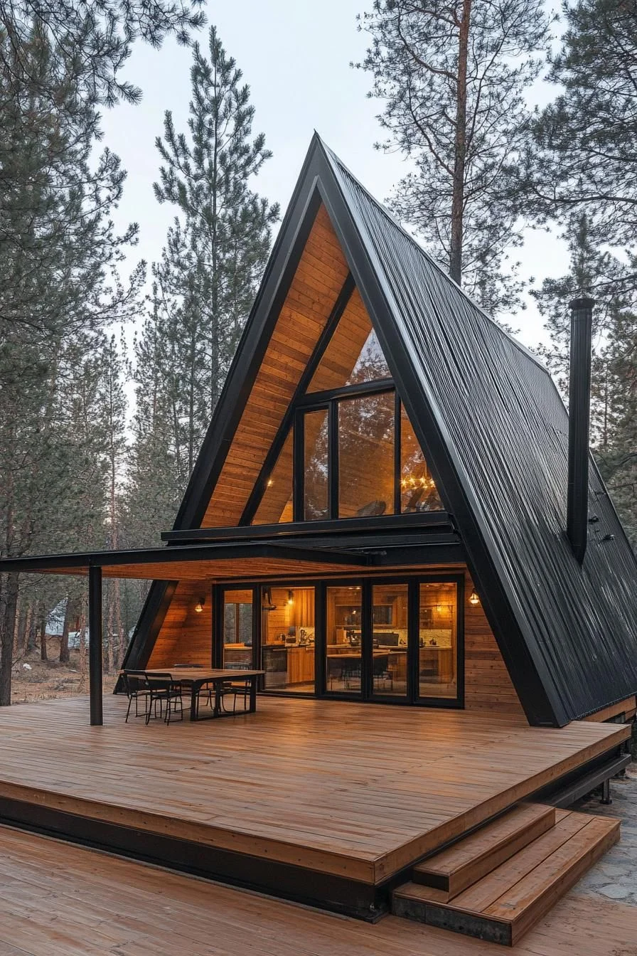 A Rustic A-Frame Delight in the Woods
