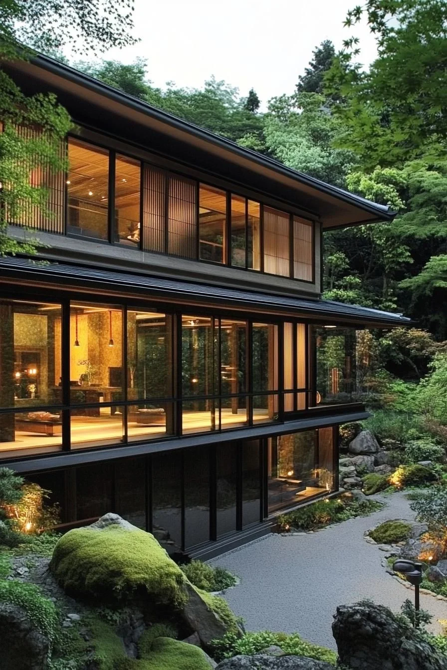 A Glass-Walled Zen Retreat in Nature