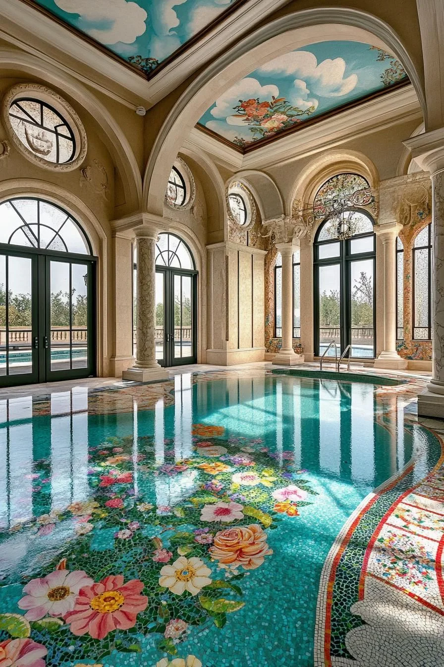 Palace-Style Pool Setting