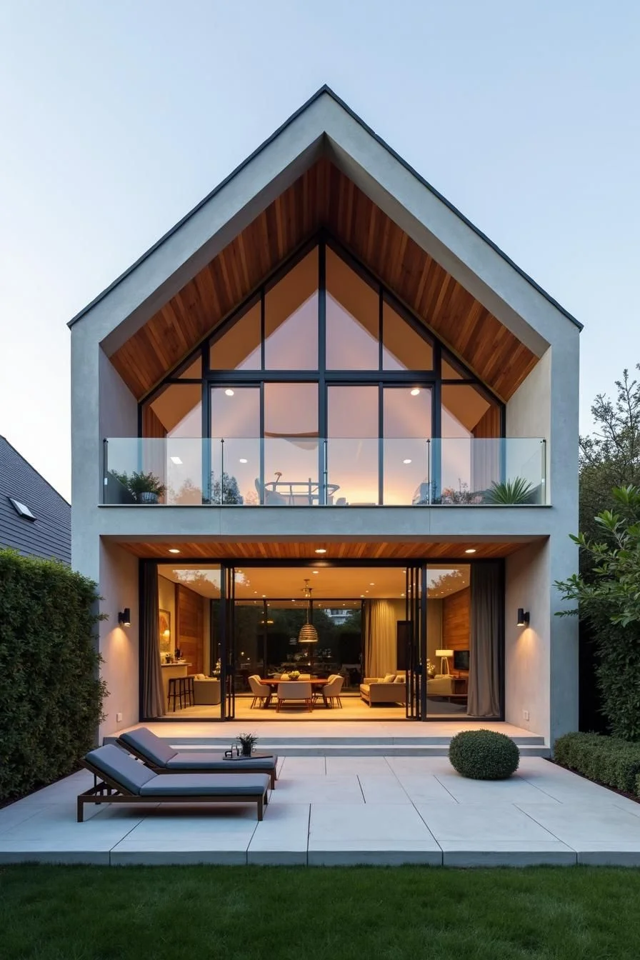 High-Pitched Roof Tops This Glass Home