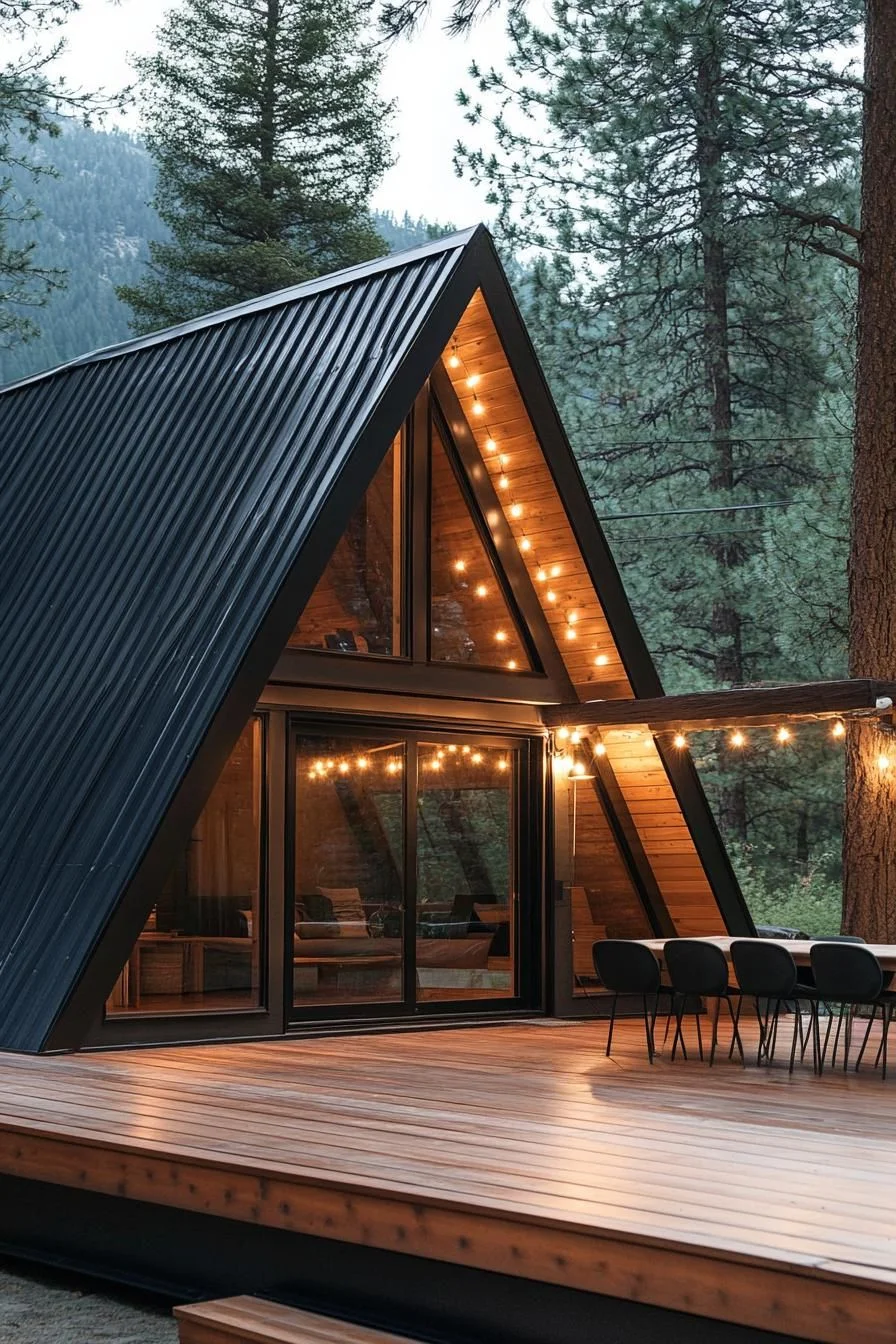 A Rustic A-Frame Cabin Deep in the Woods