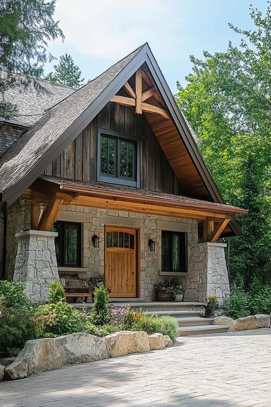 Timber Cottage Accented with Stone