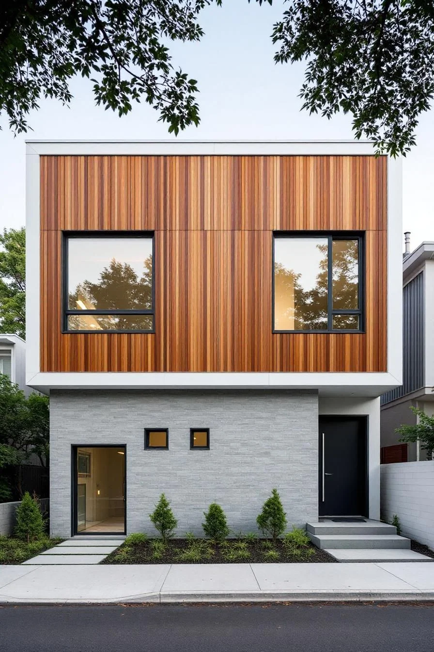 A Facade Built From Two Contrasting Textures