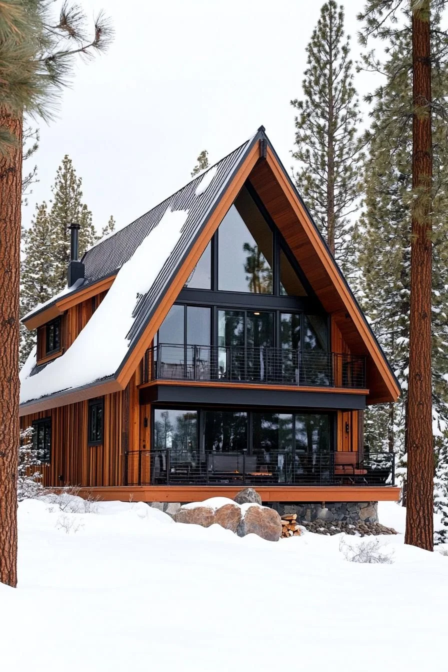 Apex Abode Surrounded by Frosty Forest