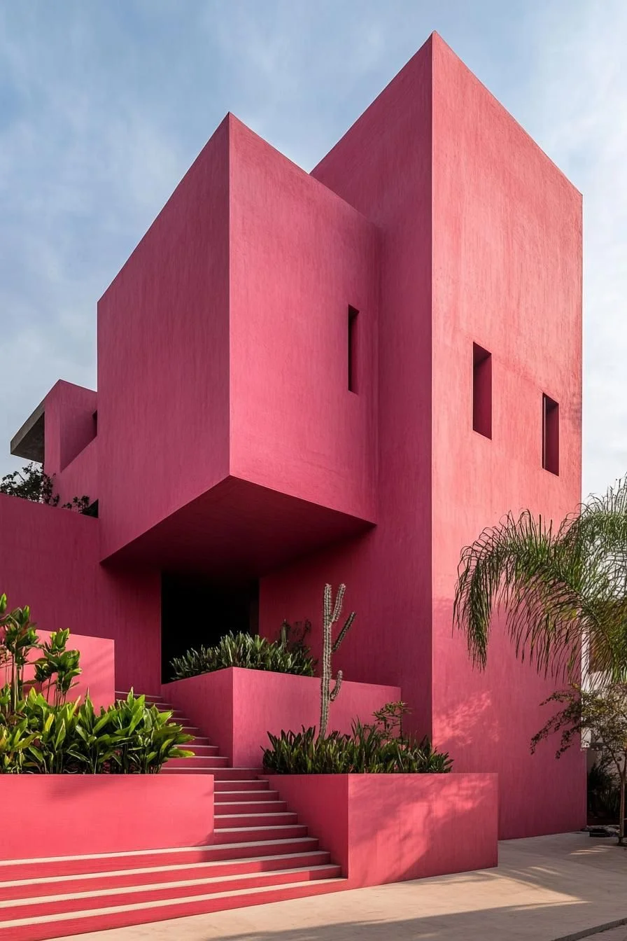 Pink Sherbet-Toned Castle Facade