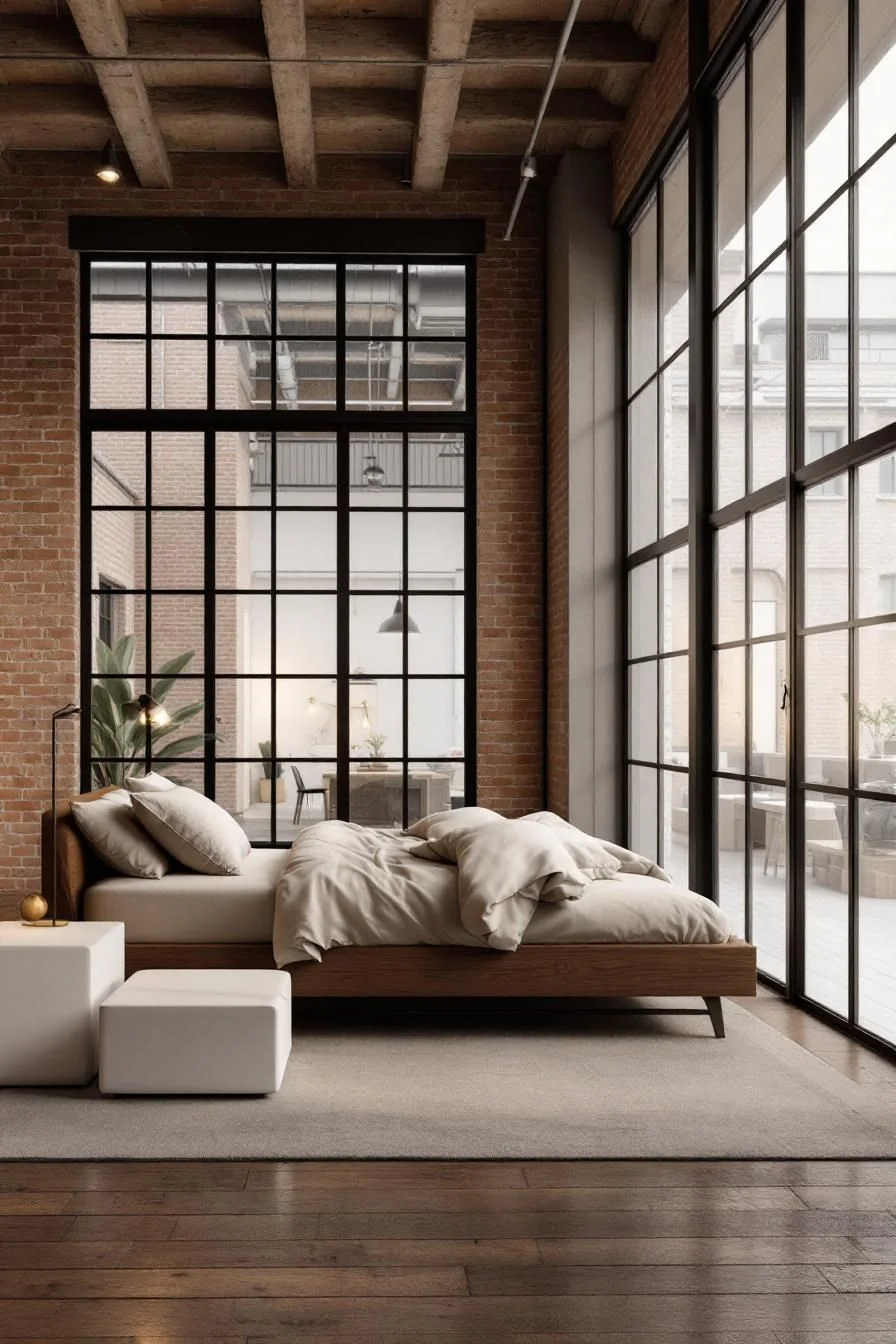 Exposed Beams in a Brick Loft