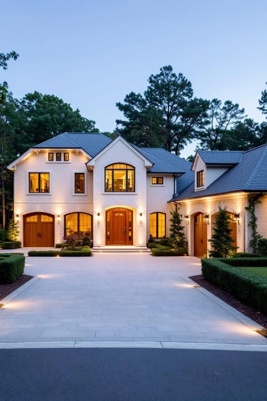 A Gabled Brick Farmhouse With Boardwalk