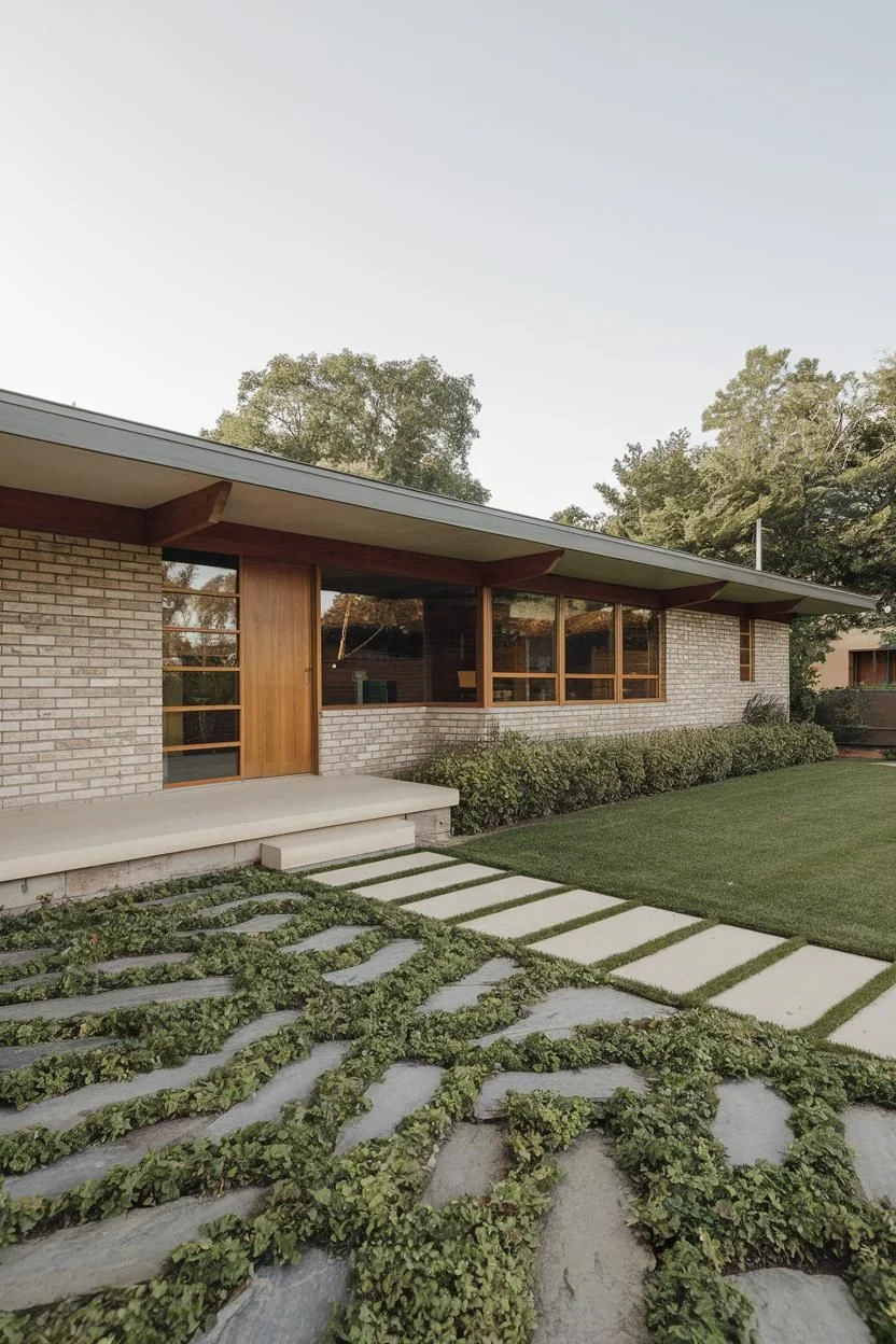 Brick and Greenery in a Retro Ranch