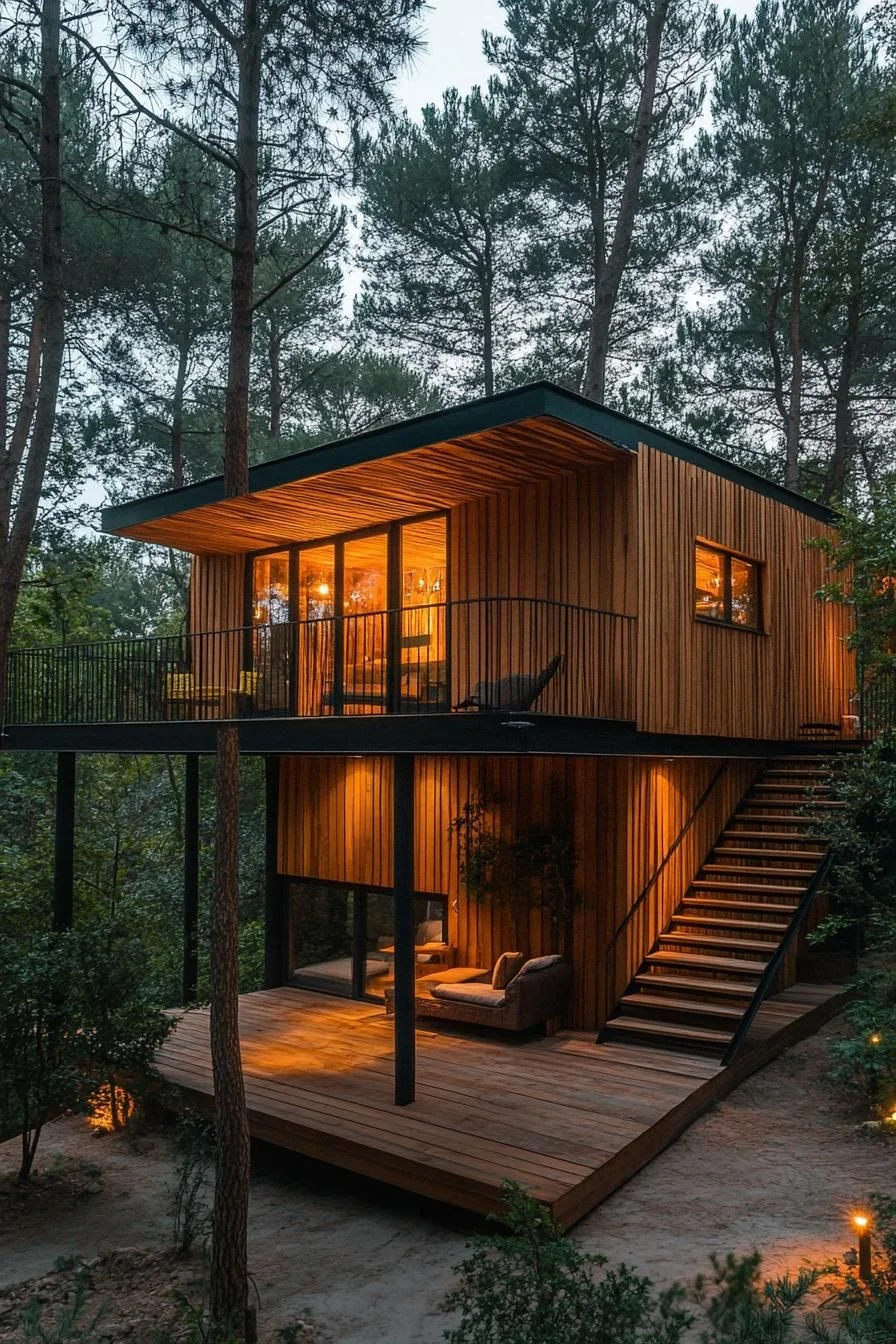 Treehouse-Style Timber Cabin Retreat