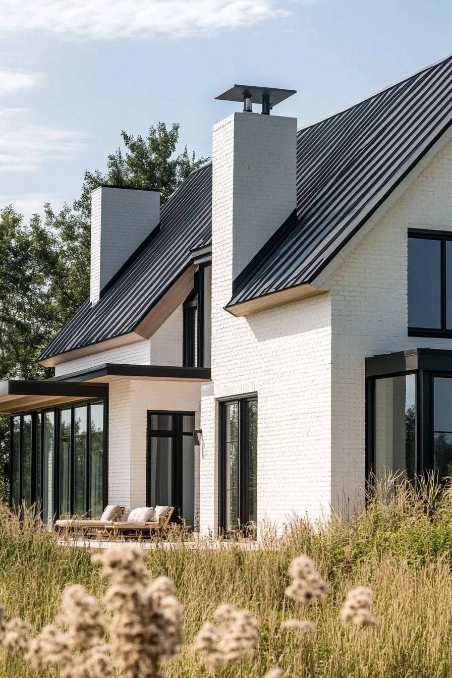 Whitewashed Brick With Contemporary Steel Elements - photo 2
