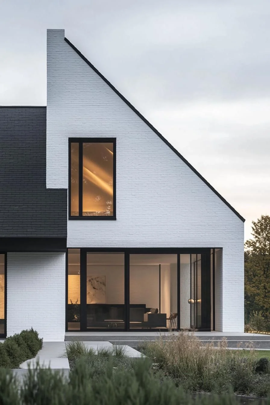 10) White Home With a Raven-Black Touch