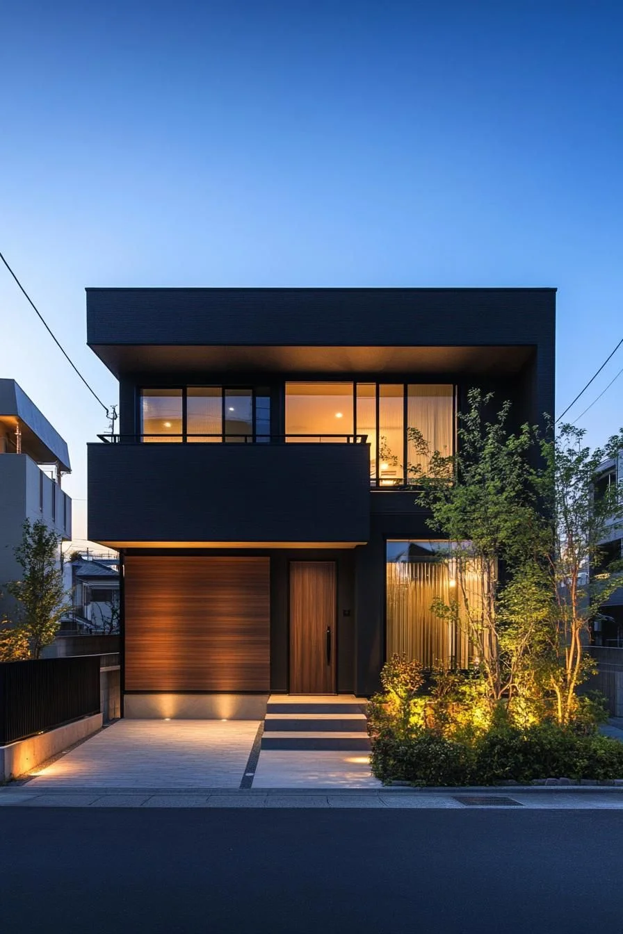 A Modern Cube Glowing at Dusk