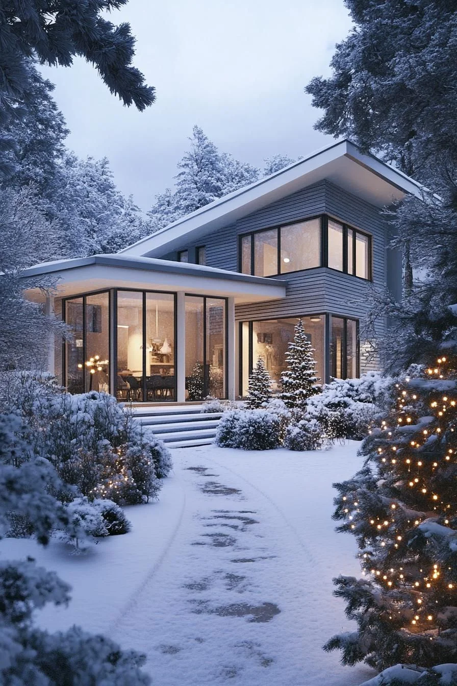 Sleek Snow-Covered Residence