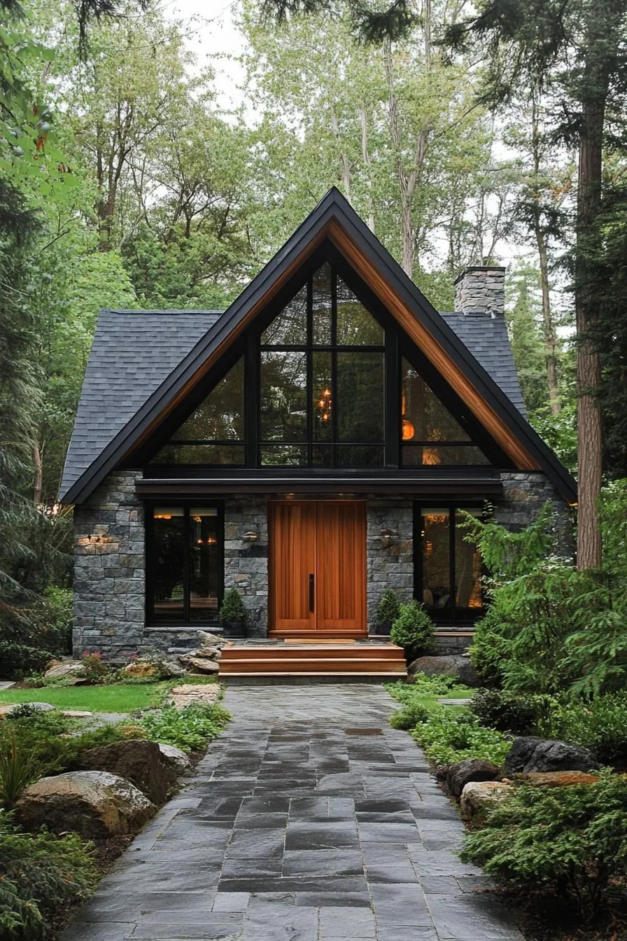 Triangular Stone Cottage Hidden in the Trees