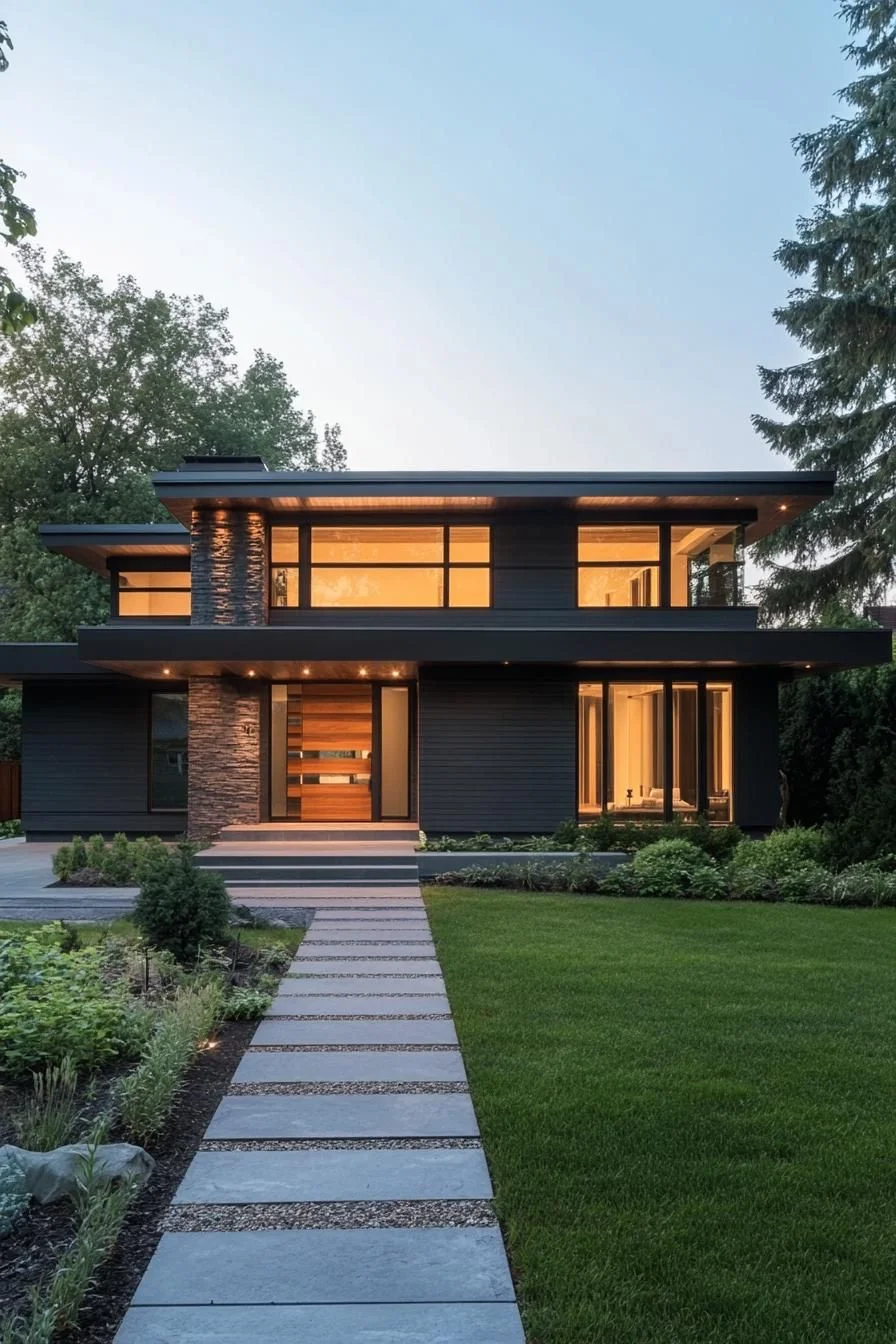 Contemporary Style Framed by Trees