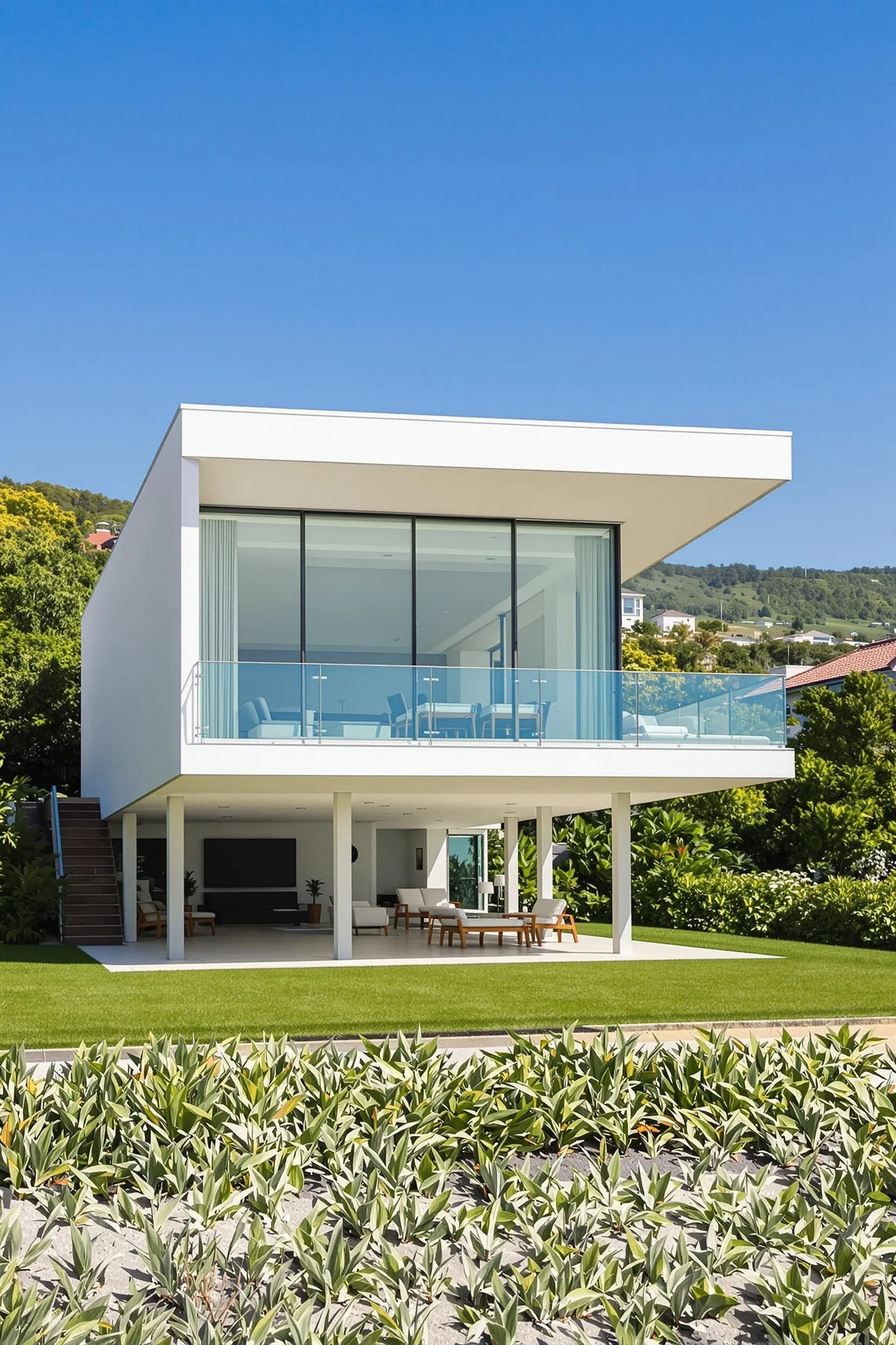 Sunlit Modern Beach House on Stilts