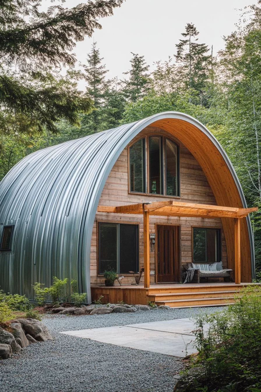 A Metal-Wrapped Hideaway Among the Pines