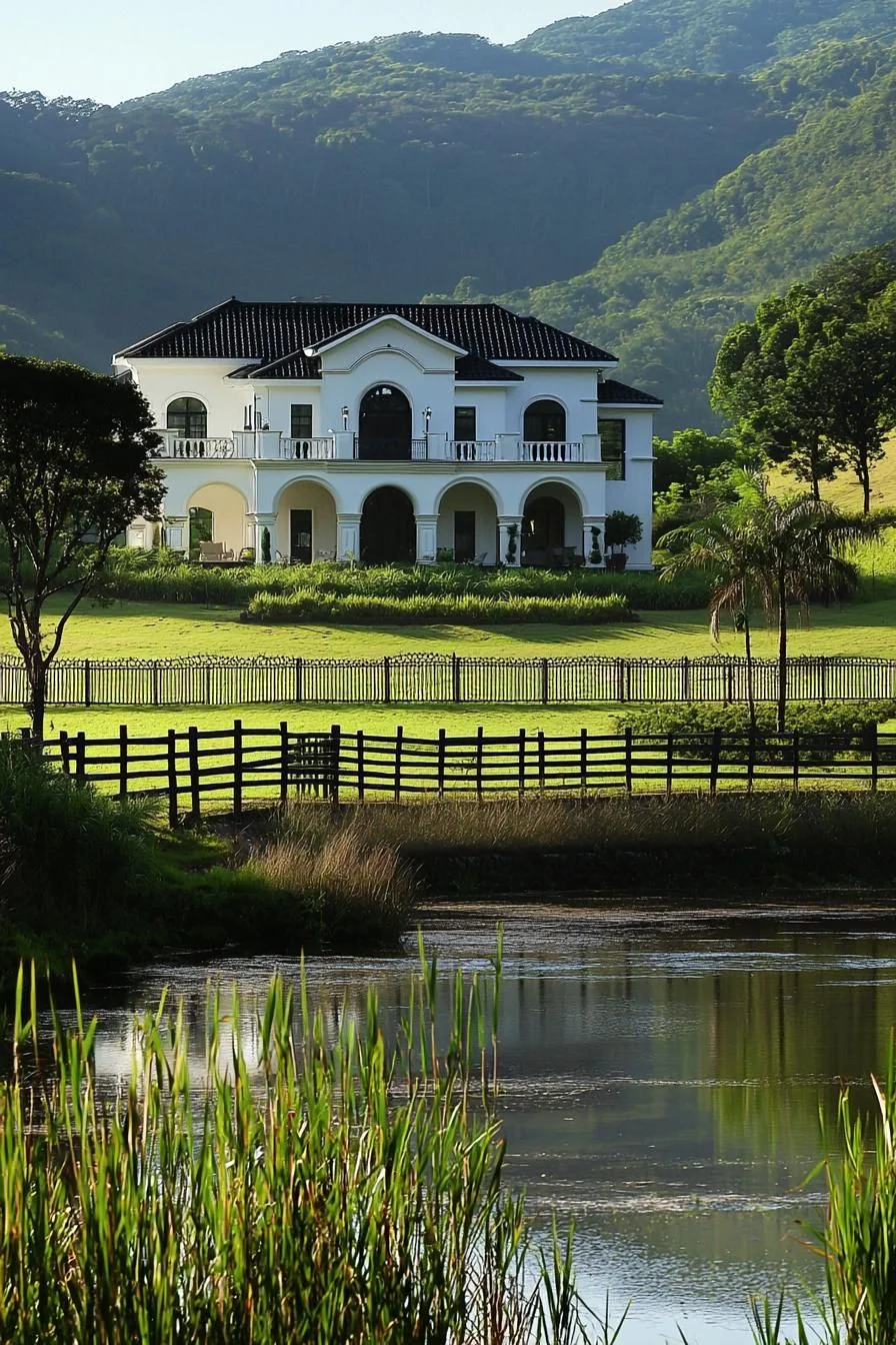 Elegant Farm Mansion Set Among Rolling Hills