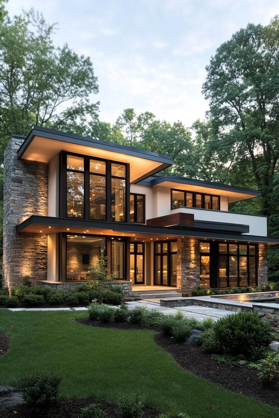 A Modern Retreat Tucked Into the Woods