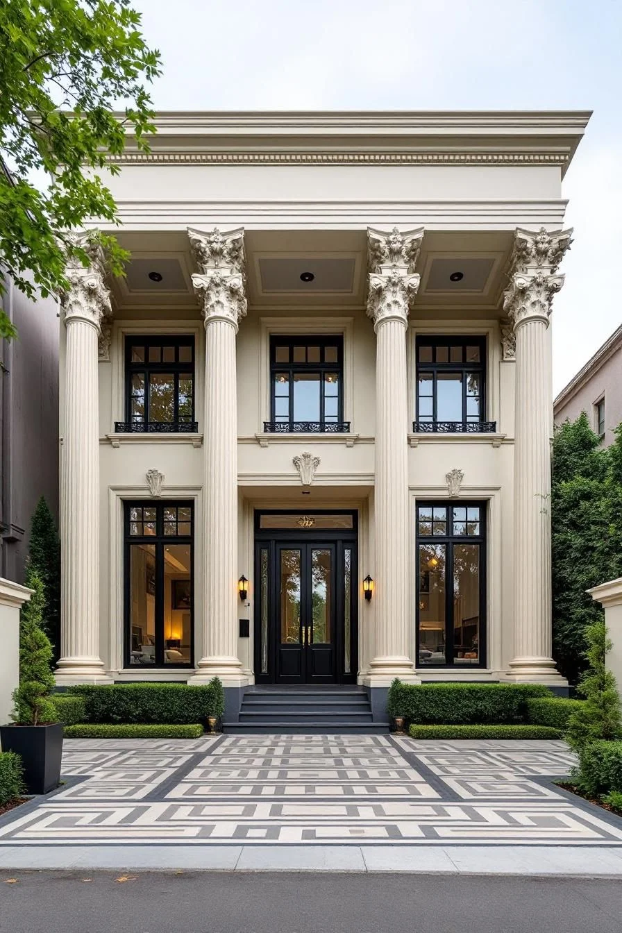 Regal Mansion With Bold Pillars