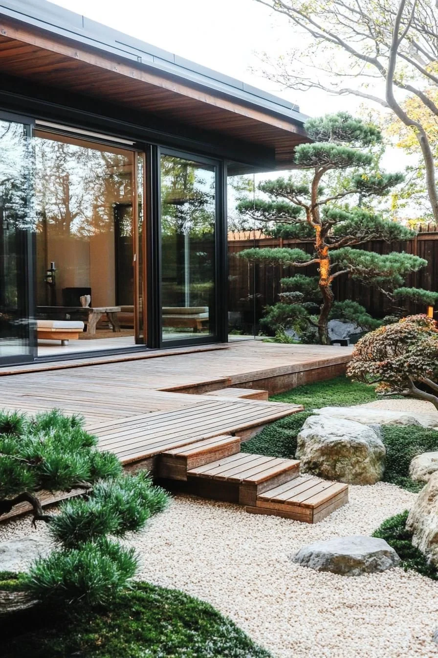 Wooden Boards and Branches in Balance